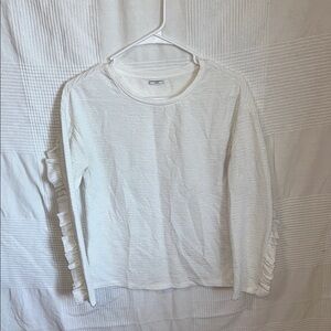 Women's White Ruffle Sleeve Top